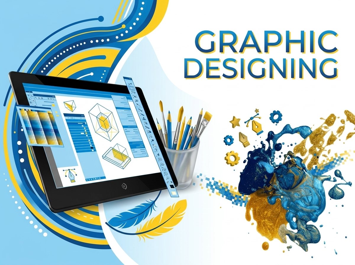 Professional graphic designing services by Dropnad using digital design tools and tablet