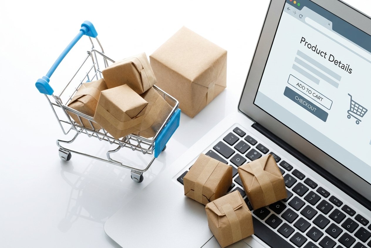Ecommerce SEO with online shopping cart, products and checkout website