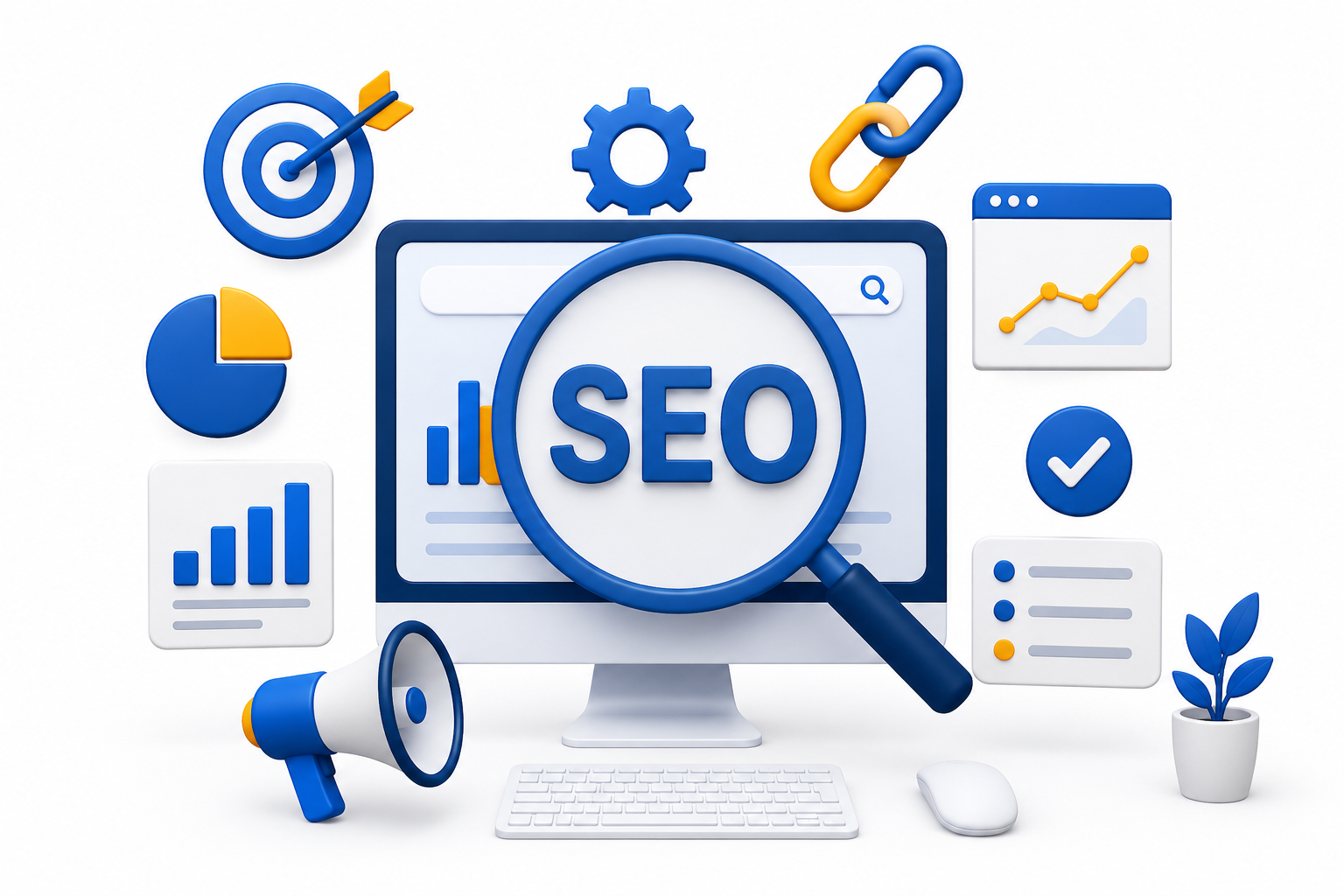 SEO strategy process by Dropnad - research, strategy, optimization and reporting